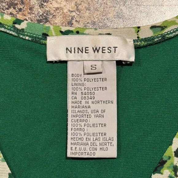 Nine West Vintage Top Y2K Cottage Coquette Retro Preppy Asymmetrical Green Small - Picture 2 of 5